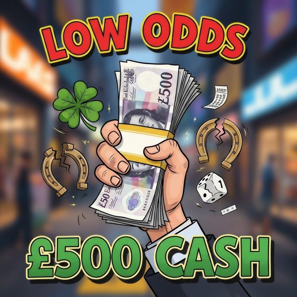 £500 CASH DRAW,LOW ODDS ends Friday 6th Feb